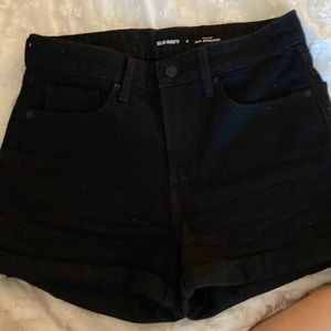 black jean shorts